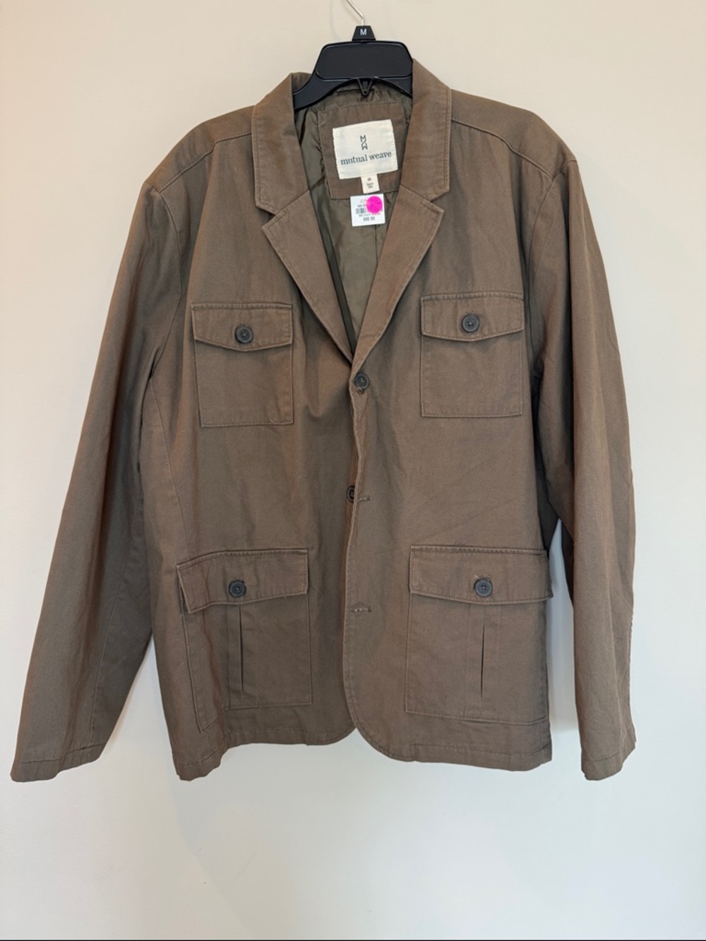 NWT Mutual Weave Men's Utility Blazer, Olive Green, Size XXL